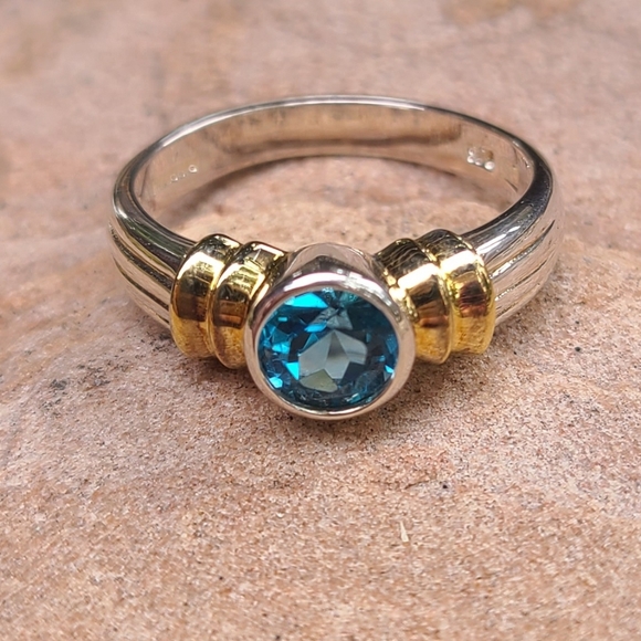 Diamonique Jewelry - Diamonique Sterling Silver Aquamarine Gemstone Ring, 9